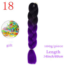 Load image into Gallery viewer, MERISIHAIR 24 inch Jumbo Braids Long Ombre Jumbo Synthetic Braiding Hair Crochet Blonde Pink Blue Grey Hair Extensions African
