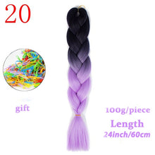 Load image into Gallery viewer, MERISIHAIR 24 inch Jumbo Braids Long Ombre Jumbo Synthetic Braiding Hair Crochet Blonde Pink Blue Grey Hair Extensions African
