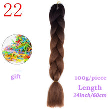 Load image into Gallery viewer, MERISIHAIR 24 inch Jumbo Braids Long Ombre Jumbo Synthetic Braiding Hair Crochet Blonde Pink Blue Grey Hair Extensions African
