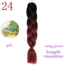 Load image into Gallery viewer, MERISIHAIR 24 inch Jumbo Braids Long Ombre Jumbo Synthetic Braiding Hair Crochet Blonde Pink Blue Grey Hair Extensions African
