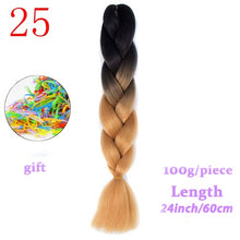 Load image into Gallery viewer, MERISIHAIR 24 inch Jumbo Braids Long Ombre Jumbo Synthetic Braiding Hair Crochet Blonde Pink Blue Grey Hair Extensions African
