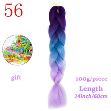 Load image into Gallery viewer, MERISIHAIR 24 inch Jumbo Braids Long Ombre Jumbo Synthetic Braiding Hair Crochet Blonde Pink Blue Grey Hair Extensions African
