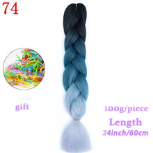 Load image into Gallery viewer, MERISIHAIR 24 inch Jumbo Braids Long Ombre Jumbo Synthetic Braiding Hair Crochet Blonde Pink Blue Grey Hair Extensions African
