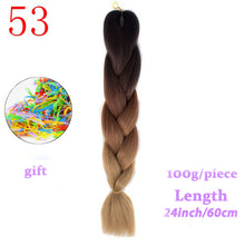 Load image into Gallery viewer, MERISIHAIR 24 inch Jumbo Braids Long Ombre Jumbo Synthetic Braiding Hair Crochet Blonde Pink Blue Grey Hair Extensions African
