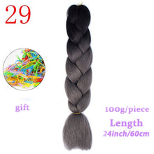 Load image into Gallery viewer, MERISIHAIR 24 inch Jumbo Braids Long Ombre Jumbo Synthetic Braiding Hair Crochet Blonde Pink Blue Grey Hair Extensions African
