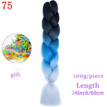 Load image into Gallery viewer, MERISIHAIR 24 inch Jumbo Braids Long Ombre Jumbo Synthetic Braiding Hair Crochet Blonde Pink Blue Grey Hair Extensions African
