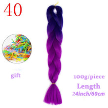Load image into Gallery viewer, MERISIHAIR 24 inch Jumbo Braids Long Ombre Jumbo Synthetic Braiding Hair Crochet Blonde Pink Blue Grey Hair Extensions African
