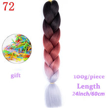 Load image into Gallery viewer, MERISIHAIR 24 inch Jumbo Braids Long Ombre Jumbo Synthetic Braiding Hair Crochet Blonde Pink Blue Grey Hair Extensions African
