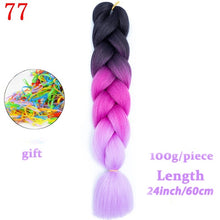 Load image into Gallery viewer, MERISIHAIR 24 inch Jumbo Braids Long Ombre Jumbo Synthetic Braiding Hair Crochet Blonde Pink Blue Grey Hair Extensions African
