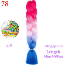 Load image into Gallery viewer, MERISIHAIR 24 inch Jumbo Braids Long Ombre Jumbo Synthetic Braiding Hair Crochet Blonde Pink Blue Grey Hair Extensions African
