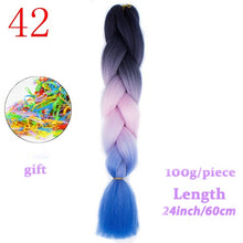 Load image into Gallery viewer, MERISIHAIR 24 inch Jumbo Braids Long Ombre Jumbo Synthetic Braiding Hair Crochet Blonde Pink Blue Grey Hair Extensions African
