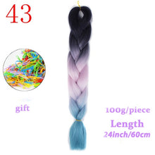 Load image into Gallery viewer, MERISIHAIR 24 inch Jumbo Braids Long Ombre Jumbo Synthetic Braiding Hair Crochet Blonde Pink Blue Grey Hair Extensions African
