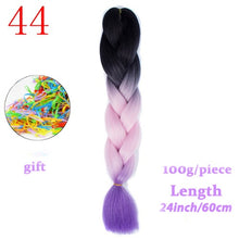 Load image into Gallery viewer, MERISIHAIR 24 inch Jumbo Braids Long Ombre Jumbo Synthetic Braiding Hair Crochet Blonde Pink Blue Grey Hair Extensions African
