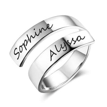 Load image into Gallery viewer, Personalized Gift Customized Engraved Name Stainless Steel Adjustable Rings for Women Anniversary Jewelry (JewelOra RI102973)
