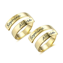 Load image into Gallery viewer, Personalized Gift Customized Engraved Name Stainless Steel Adjustable Rings for Women Anniversary Jewelry (JewelOra RI102973)
