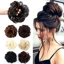 Load image into Gallery viewer, AOSIWIG Synthetic Chignon With Rubber Band Brown Blonde Women Curly Chignon Hair Clip In Hairpiece Bun Drawstring
