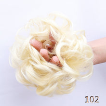 Load image into Gallery viewer, AOSIWIG Synthetic Chignon With Rubber Band Brown Blonde Women Curly Chignon Hair Clip In Hairpiece Bun Drawstring

