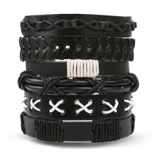 Load image into Gallery viewer, IFMIA Vintage Leather Bracelet Fashion Hand-knitted Multi-layer Leather Feather Leaf Bracelet and Fashion Men's Bracelet Gift
