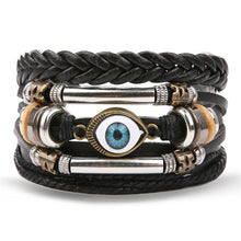 Load image into Gallery viewer, IFMIA Vintage Leather Bracelet Fashion Hand-knitted Multi-layer Leather Feather Leaf Bracelet and Fashion Men's Bracelet Gift
