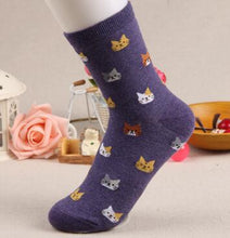 Load image into Gallery viewer, Jeseca 2020 Autumn Women Socks Cartoon Animal Cute Cat Sock for Girls Winter Thick Warm Cotton Sock for Ladies Christmas Gifts
