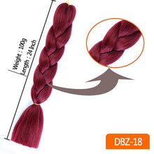 Load image into Gallery viewer, MUMUPI women 24inch Crochet Braids Box Braids 100g/pc Ombre Jumbo Braids Synthetic Braiding Hair Extensions headwear

