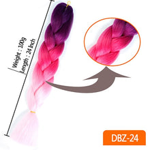 Load image into Gallery viewer, MUMUPI women 24inch Crochet Braids Box Braids 100g/pc Ombre Jumbo Braids Synthetic Braiding Hair Extensions headwear

