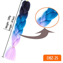 Load image into Gallery viewer, MUMUPI women 24inch Crochet Braids Box Braids 100g/pc Ombre Jumbo Braids Synthetic Braiding Hair Extensions headwear
