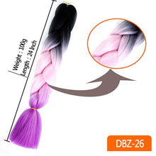 Load image into Gallery viewer, MUMUPI women 24inch Crochet Braids Box Braids 100g/pc Ombre Jumbo Braids Synthetic Braiding Hair Extensions headwear
