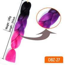 Load image into Gallery viewer, MUMUPI women 24inch Crochet Braids Box Braids 100g/pc Ombre Jumbo Braids Synthetic Braiding Hair Extensions headwear
