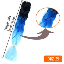 Load image into Gallery viewer, MUMUPI women 24inch Crochet Braids Box Braids 100g/pc Ombre Jumbo Braids Synthetic Braiding Hair Extensions headwear
