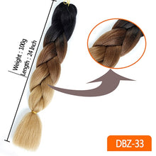 Load image into Gallery viewer, MUMUPI women 24inch Crochet Braids Box Braids 100g/pc Ombre Jumbo Braids Synthetic Braiding Hair Extensions headwear
