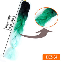 Load image into Gallery viewer, MUMUPI women 24inch Crochet Braids Box Braids 100g/pc Ombre Jumbo Braids Synthetic Braiding Hair Extensions headwear

