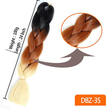 Load image into Gallery viewer, MUMUPI women 24inch Crochet Braids Box Braids 100g/pc Ombre Jumbo Braids Synthetic Braiding Hair Extensions headwear
