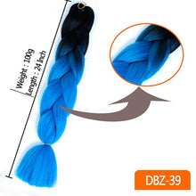 Load image into Gallery viewer, MUMUPI women 24inch Crochet Braids Box Braids 100g/pc Ombre Jumbo Braids Synthetic Braiding Hair Extensions headwear
