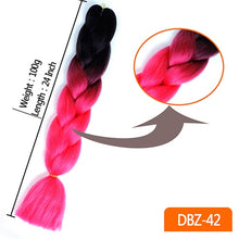 Load image into Gallery viewer, MUMUPI women 24inch Crochet Braids Box Braids 100g/pc Ombre Jumbo Braids Synthetic Braiding Hair Extensions headwear
