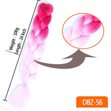 Load image into Gallery viewer, MUMUPI women 24inch Crochet Braids Box Braids 100g/pc Ombre Jumbo Braids Synthetic Braiding Hair Extensions headwear
