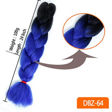 Load image into Gallery viewer, MUMUPI women 24inch Crochet Braids Box Braids 100g/pc Ombre Jumbo Braids Synthetic Braiding Hair Extensions headwear
