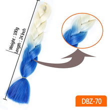 Load image into Gallery viewer, MUMUPI women 24inch Crochet Braids Box Braids 100g/pc Ombre Jumbo Braids Synthetic Braiding Hair Extensions headwear
