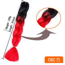 Load image into Gallery viewer, MUMUPI women 24inch Crochet Braids Box Braids 100g/pc Ombre Jumbo Braids Synthetic Braiding Hair Extensions headwear
