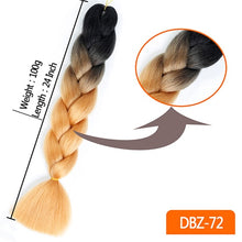 Load image into Gallery viewer, MUMUPI women 24inch Crochet Braids Box Braids 100g/pc Ombre Jumbo Braids Synthetic Braiding Hair Extensions headwear
