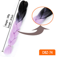 Load image into Gallery viewer, MUMUPI women 24inch Crochet Braids Box Braids 100g/pc Ombre Jumbo Braids Synthetic Braiding Hair Extensions headwear
