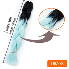 Load image into Gallery viewer, MUMUPI women 24inch Crochet Braids Box Braids 100g/pc Ombre Jumbo Braids Synthetic Braiding Hair Extensions headwear
