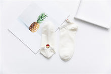 Load image into Gallery viewer, Size 35-42 Kawaii Women Socks Happy Fashion Ankle Funny Socks Women Cotton Embroidered Expression Candy Color 1 Pair
