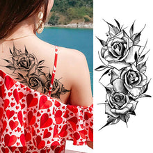 Load image into Gallery viewer, Purple Rose Jewelry Water Transfer Tattoo Stickers Women Body Chest Art Temporary Tattoo Girl Waist Bracelet Flash Tatoos Flower
