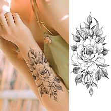 Load image into Gallery viewer, Purple Rose Jewelry Water Transfer Tattoo Stickers Women Body Chest Art Temporary Tattoo Girl Waist Bracelet Flash Tatoos Flower
