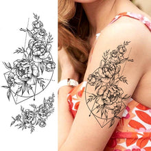 Load image into Gallery viewer, Purple Rose Jewelry Water Transfer Tattoo Stickers Women Body Chest Art Temporary Tattoo Girl Waist Bracelet Flash Tatoos Flower
