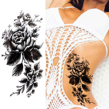 Load image into Gallery viewer, Purple Rose Jewelry Water Transfer Tattoo Stickers Women Body Chest Art Temporary Tattoo Girl Waist Bracelet Flash Tatoos Flower
