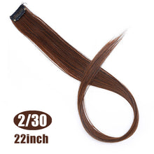Load image into Gallery viewer, MUMUPI Long Straight color Hair Piece Hair Extensions Clip In Highlight Rainbow Hair Streak Pink Synthetic Hair Strands on Clips
