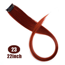 Load image into Gallery viewer, MUMUPI Long Straight color Hair Piece Hair Extensions Clip In Highlight Rainbow Hair Streak Pink Synthetic Hair Strands on Clips
