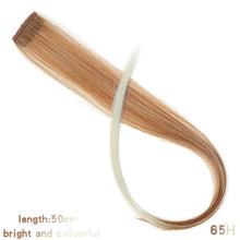 Load image into Gallery viewer, MUMUPI Long Straight color Hair Piece Hair Extensions Clip In Highlight Rainbow Hair Streak Pink Synthetic Hair Strands on Clips

